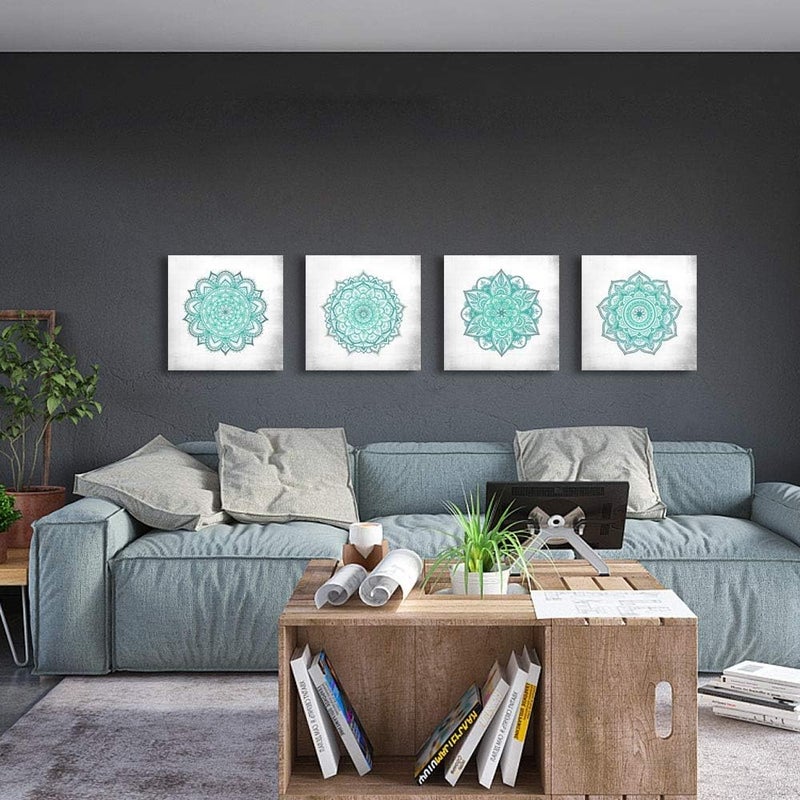 SUMGAR Teal Mandala Wall Art Set - Image 3