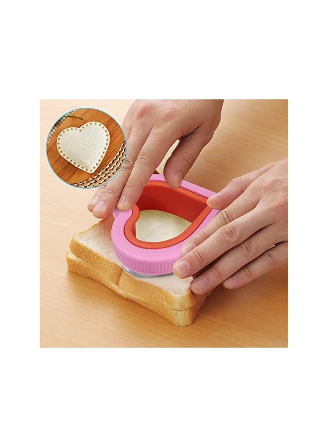 S-TOP 32 Pcs Sandwich Cutter Set, Sandwich Cutter and Sealer Cookie Cutters Vegetable Fruit Cutters Shapes for Kids with Food Picks Brush - Image 5