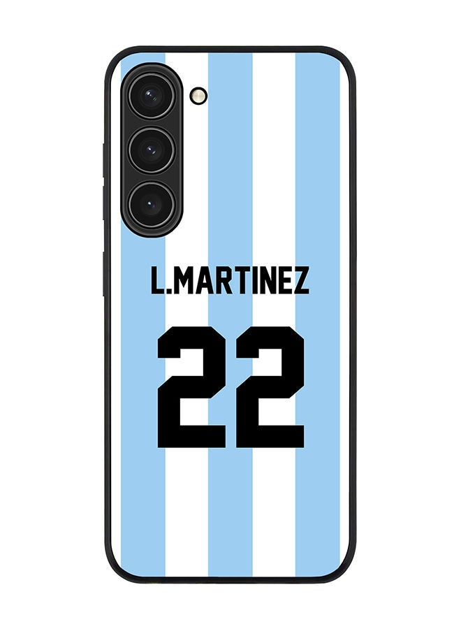Stylizedd Rugged Black edge case for Samsung Galaxy S23+ 5G Slim fit Soft Case Flexible Rubber Edges Anti Drop TPU Gel Thin Cover - Football Team - Argentina Player Name - L.Martinez - Image 1