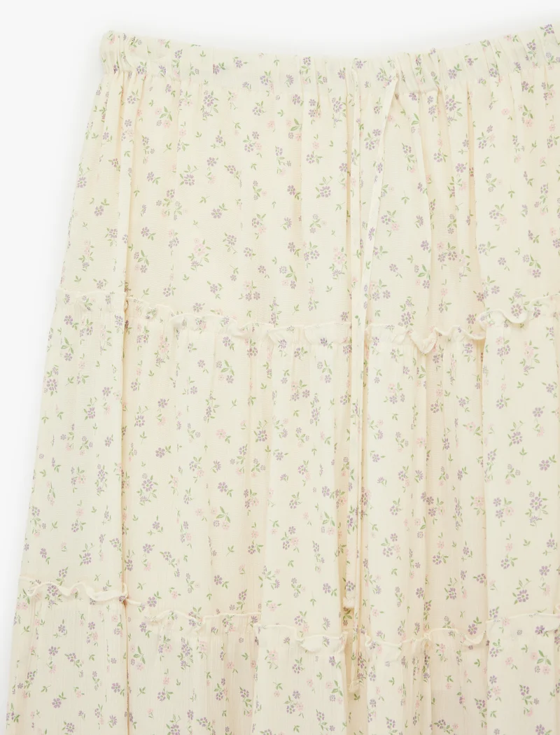 Koton  Printed Elastic Waist Skirt for Women | Best Price UAE
