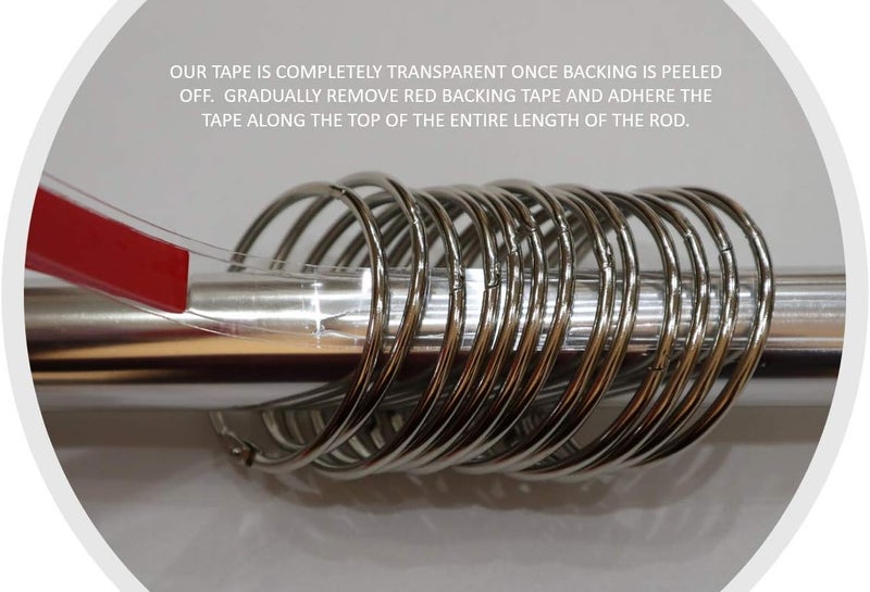 Modtek Curtain and Drapery Ring Slide-Solves Shower and Drapery Rings from catching Allowing Them to Slide Smoothly and Quietly (24 Ft Clear) - Image 3