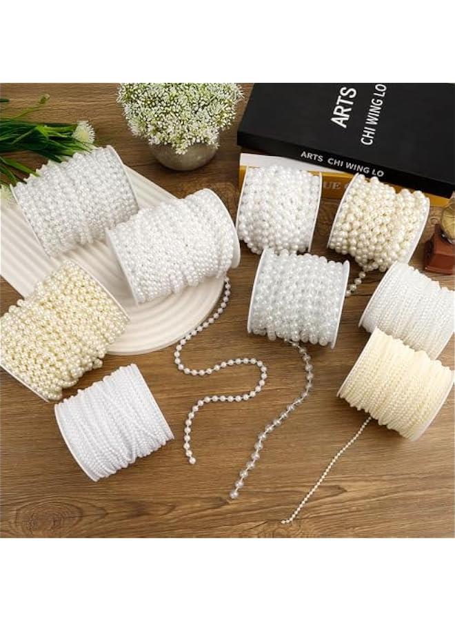 Arabest Pearl Beads Garland, 6mm Pearl Garland, String of Pearls, 82FT Faux Pearl Strand Roll, White Pearl Beads Garland for DIY Craft  Tree Wedding Party Supplies Flowers Decoration - Image 2