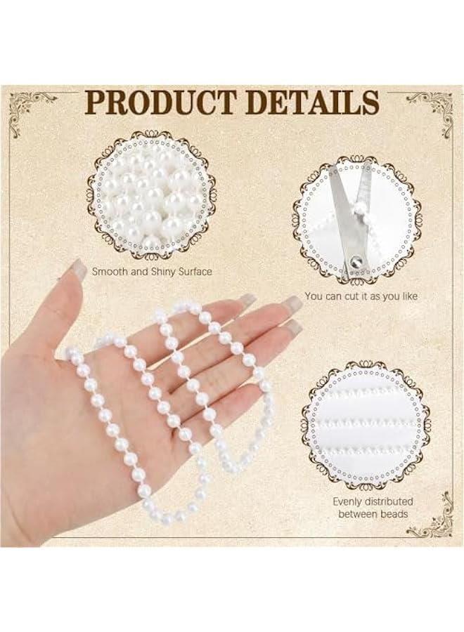 Arabest Pearl Beads Garland, 6mm Pearl Garland, String of Pearls, 82FT Faux Pearl Strand Roll, White Pearl Beads Garland for DIY Craft  Tree Wedding Party Supplies Flowers Decoration - Image 4