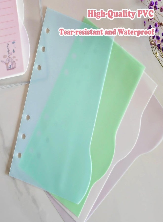 DY.2ten Folder Dividers A6 6 Holes 16 Sheets / 4 Sets Plastic Index Dividers Coloured Index Dividers for Ring Binder, Planner, Notebook - Image 5