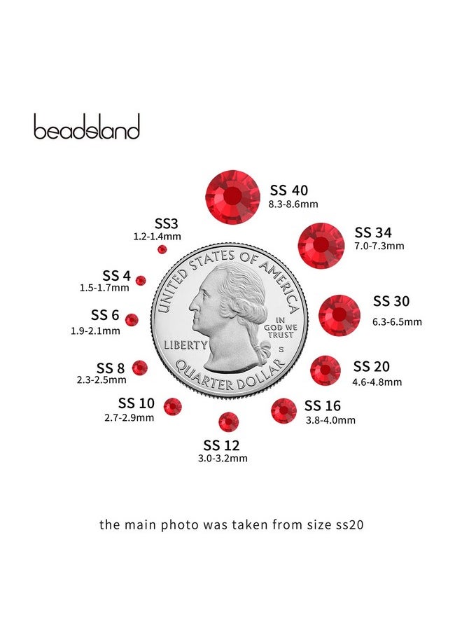BEADSLAND beadsland Flat Back Crystal Rhinestones Round Gems, Light Siam (4.6-4.8mm) SS20/1440pcs  - Image 3