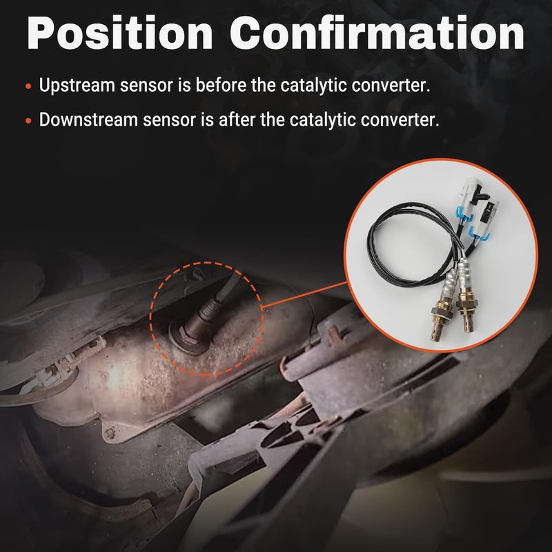 BELKEBIR Set of 2 Oxygen Sensor Upstream Downstream O2 Sensor Compatible with 2003-2005 Chevy Silverado Suburban Avalanche 1500 Tahoe, GMC Yukon Yukon XL Sierra 1500, Cadillac Escalade 5.3L V8 Replace 234-4668 - Image 5