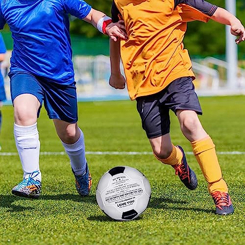 Uloveido Personalized Print Size 5 Match Training Black White Soccer Ball for Son Birthday Christmas Football Gift, I Love You Soccer Balls Y594 - Image 3