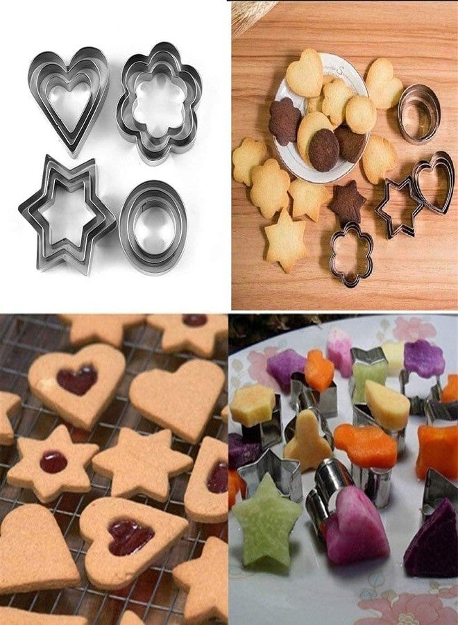 Swami Enterprise Stainless Steel Cookie Cutters Set with 4 Different Shapes - 12 Pieces Set/Round Pastry Cutter/Sandwich Cutter 1 pc (Multi Color) - Image 5