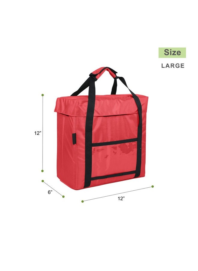insular Insular Daily Milk and Grocery Bag | Store Milk, Fruits, Vegetables | Can Latch Outside The Door (Large, Red)  - Image 4