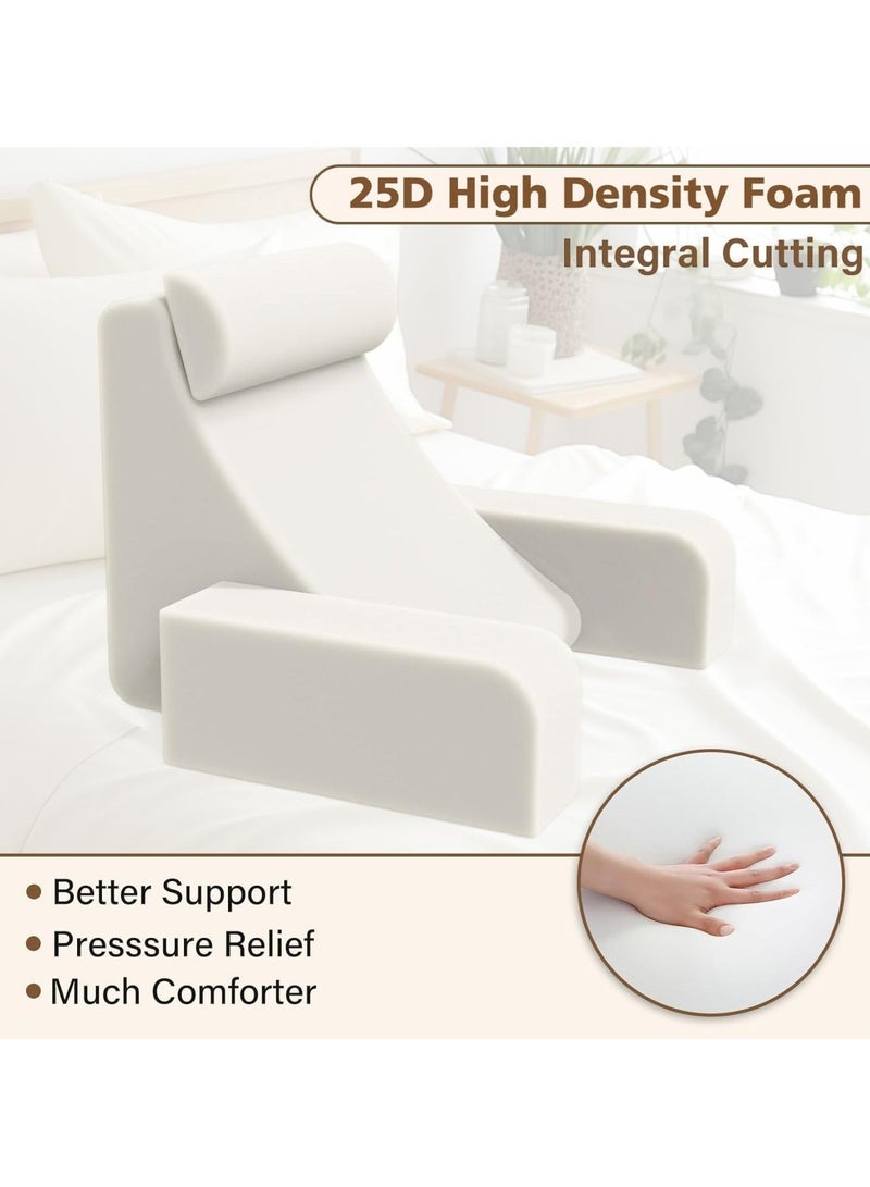 WALALLA Ergonomic Extra Large Memory Foam Reading Pillow, Removable Pillow Backrest, Separable Lumbar Pillow, Neck Support pillow, Seat Cushion, Bed Rest Pillow, Lounge Cushion, Back Support Pillow - Image 3