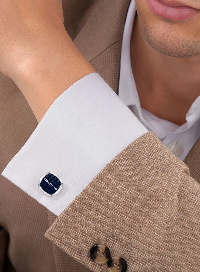 شيروتي 1881 Gents Cufflink Blue â€“ Stylish and Contemporary Design