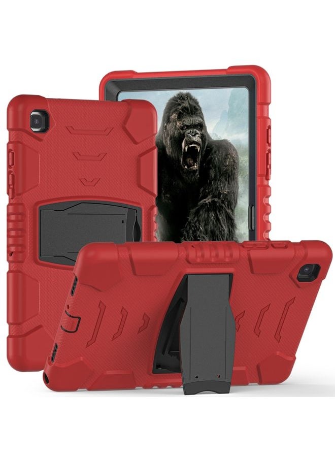 HuHa - Case Cover For Samsung Galaxy Tab A7 T500 3-Layer Protection Screen Frame + PC + Silicone Shockproof Combination Case with Holder Red+Black - Image 1