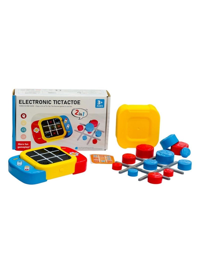 BlueFire 2-in-1 Tic-Tac-Toe & Bolt Chess | 3-in-1 Educational Board Game Toy for Kids (Tic-Tac-Toe, Memory Flash, Whack-a-Mole) | Portable ABS Plastic Learning Game | Birthday Gift for Children Ages 3+ | Includes Electronic Tic-Tac-Toe & Nesting Doll - Image 2