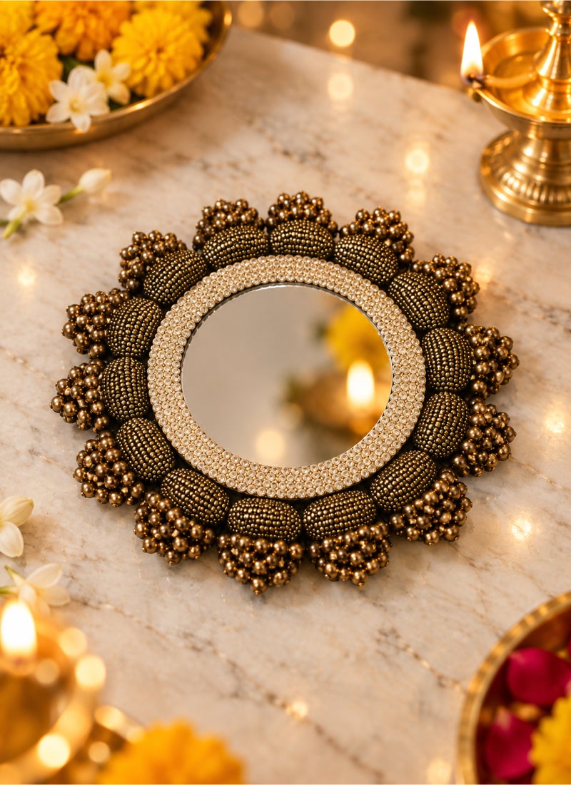 Madhoor Mirror Decorative Rangoli Design for Diwali, Pooja & Festive Floor Decor, 7 Inches - Image 3