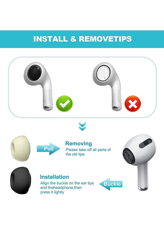 O Ozone [3 Pairs] Replacement Ear Tips for Airpods Pro 2nd/1st Generation with Noise Reduction Hole, Soft Silicone Earbuds Cover (S/M/L) - Black  - Image 5