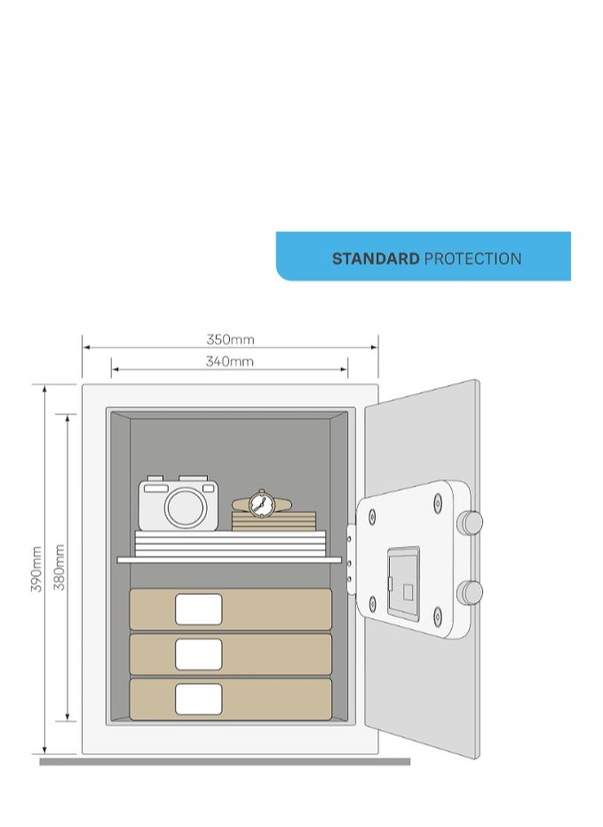 Yale - Yale Ysv/390/Db1 Large Value Safe, Digital Keypad with  locking and anti locking indication, Led Light Indicators, 15 Mm Steel Locking Bolts, Emergency Override Key for access, Black Finish, 40 Litre Capacity - Image 1