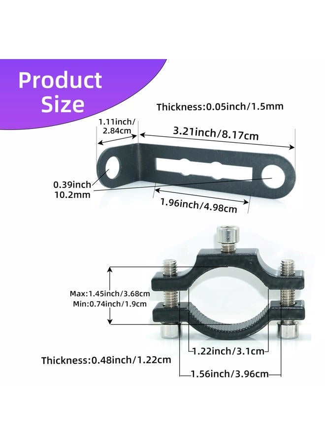 Pthene 10mm Motorcycle Turn Signal Bracket, 4pcs Universal Bicycle Indicator Lamps Pipe Clamp Light Black Metal Turn Signal Bar Mounts Brackets Holder Accessories - Image 2