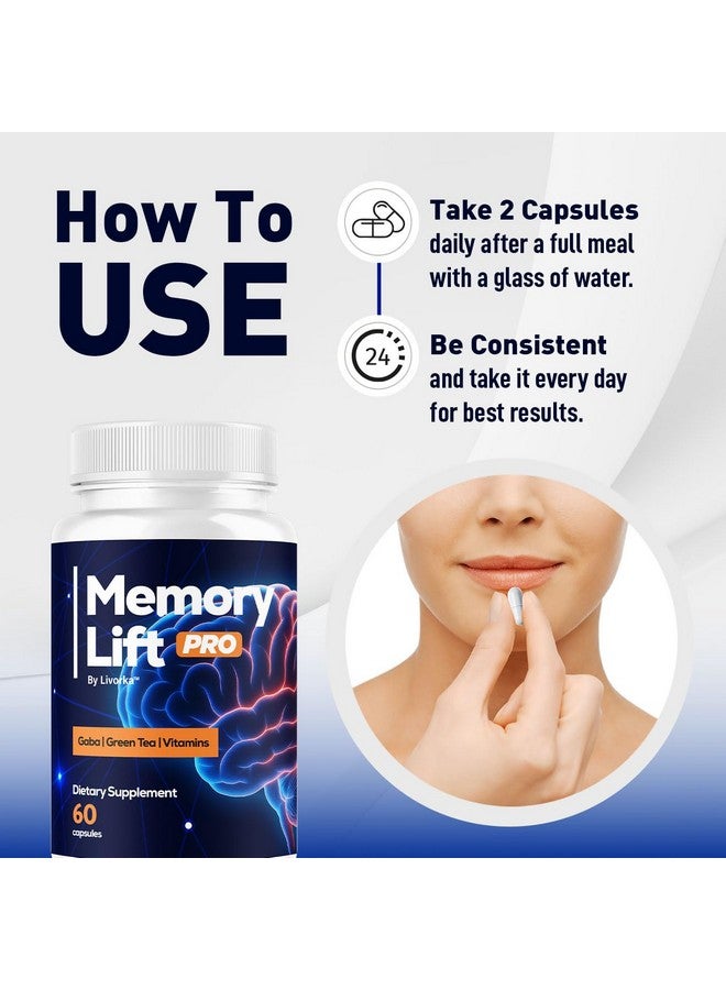 LIVORKA (2 Pack) Memory Lift Pro Supplement Capsules - Official Memory Lift Pro Brain For Your brain Supplement, MemoryLift Pro Pills All Natural Support Wellness & Health Support, 120 Capsules For 2 Months - Image 3