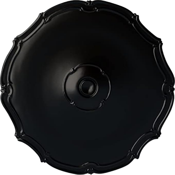 CM18POBLF POMPEII CEILING MEDALLION, 18 7/8"OD X 1 1/2"P (FITS CANOPIES UP TO 2"), HAND-PAINTED JET BLACK - Image 1