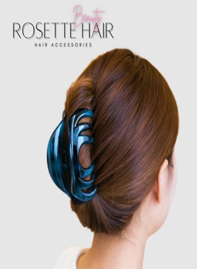 Rosette Hair Rosette Large Chic Styling Glass Hair Claw Clip, Organic Clamps Indoor Outdoor Hair Grip Hairpins Barrettes for Thick Hair (Gray) - Image 3