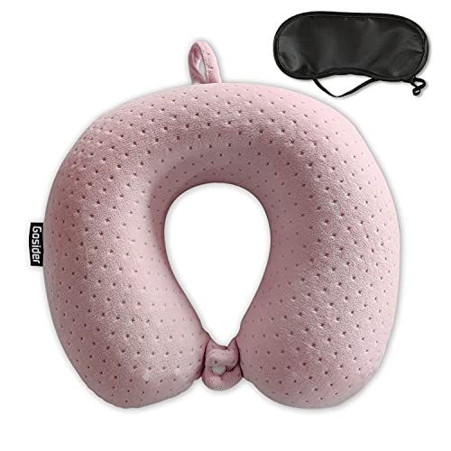 Gosider Neck Pillows for Sleeping Travel Pink Travel Pillow Comfortable U Shape Memory Foam Pillows Neck and Head Support Portable Travel Neck Pillow Suitable for Planes, Trains, Self-Driving Cars - Image 1