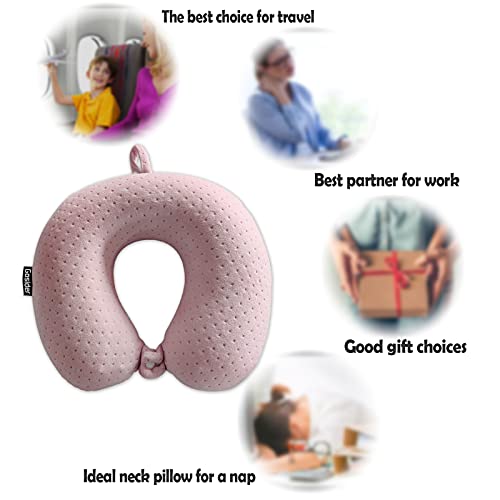 Gosider Neck Pillows for Sleeping Travel Pink Travel Pillow Comfortable U Shape Memory Foam Pillows Neck and Head Support Portable Travel Neck Pillow Suitable for Planes, Trains, Self-Driving Cars - Image 5