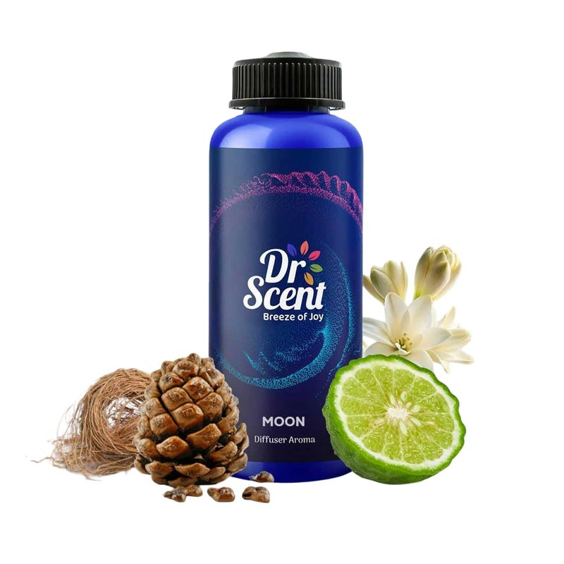 Dr Scent جهاز توزيع العطر در-سينت عطر القمر (1000 مل) - برغموت، ليمون، فيتيفر، خشب الأرز، توبيروز، عنبر حلو وبتشولي | صنع في المملكة المتحدة | مثالي للمكاتب، المنازل، المتاجر، غرف الفنادق واللوبيات - Image 1