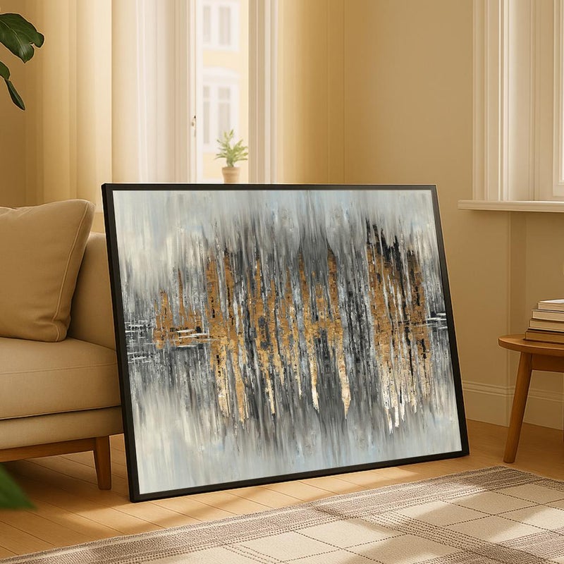 Marktna One abstract canvas print with a hollow frame, measuring (70×50) - Image 3
