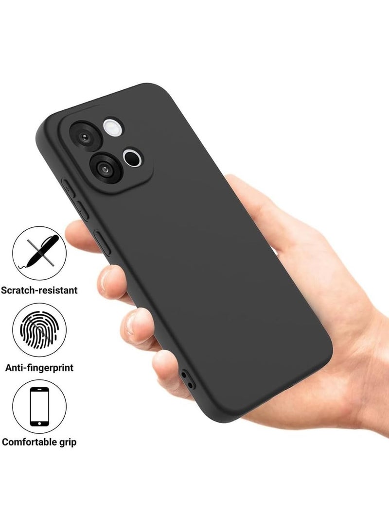 Muzz Case Compatible with OnePlus 13s 5G / Oneplus 13T 5G, Liquid Gel Rubber Bumper Case with Soft Microfiber Lining Cushion Slim Hard Shell Shockproof Protective Cover for OnePlus 13S / 13T (Black) - Image 5