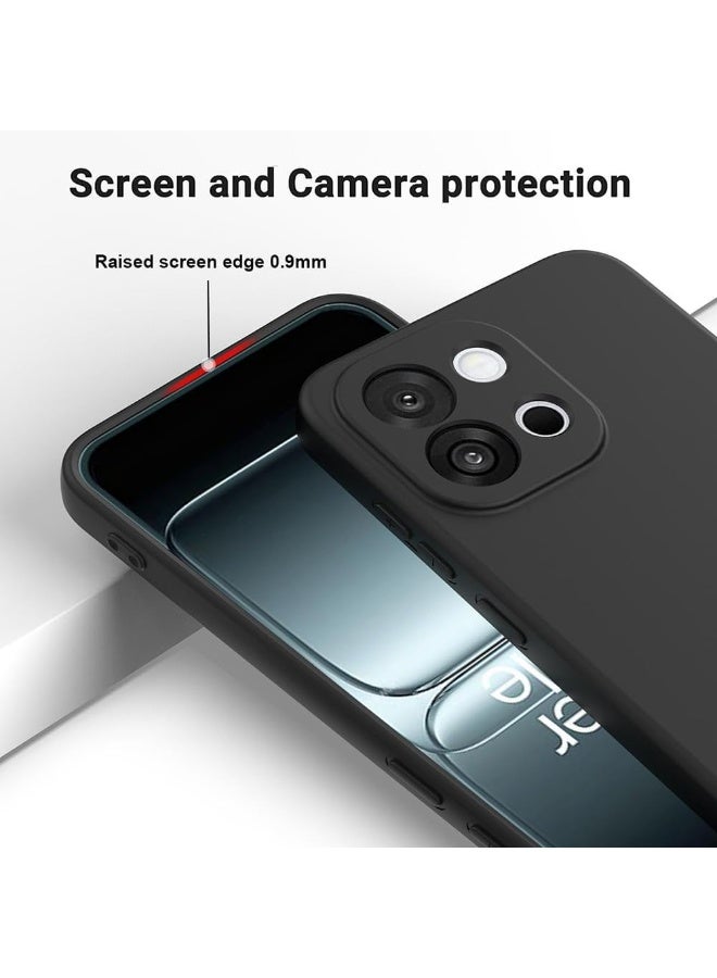 Muzz Case Compatible with OnePlus 13s 5G / Oneplus 13T 5G, Liquid Gel Rubber Bumper Case with Soft Microfiber Lining Cushion Slim Hard Shell Shockproof Protective Cover for OnePlus 13S / 13T (Black) - Image 2