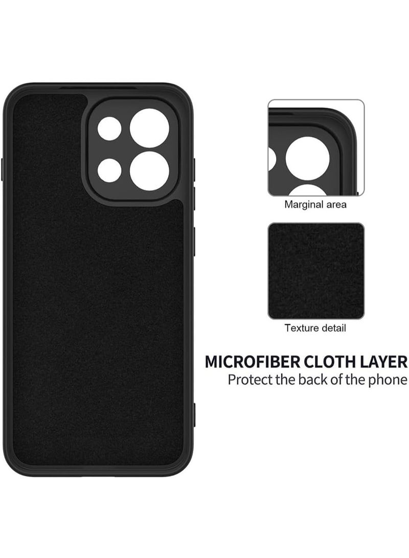Muzz Case Compatible with OnePlus 13s 5G / Oneplus 13T 5G, Liquid Gel Rubber Bumper Case with Soft Microfiber Lining Cushion Slim Hard Shell Shockproof Protective Cover for OnePlus 13S / 13T (Black) - Image 4
