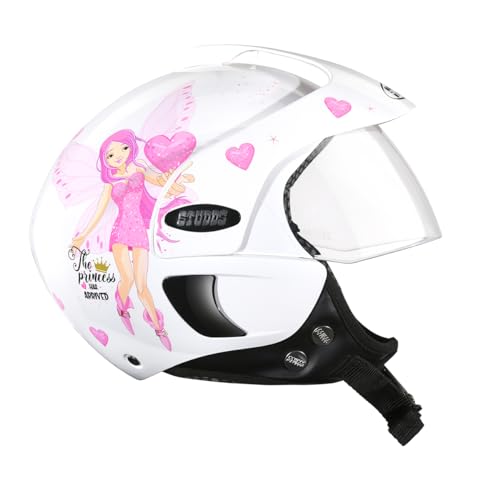 Studds Marshall D2 Open Face Kids Helmet (Girl's, White Pink - XXXS) - Image 2