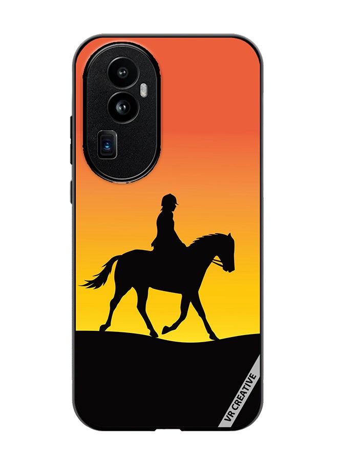 VR CREATIVE Protective Case Cover For Oppo Reno 10 Pro Plus Horse Man Silhouette Design Multicolour - Image 1