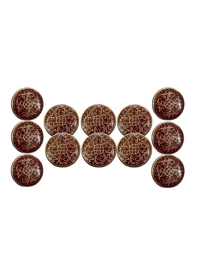 REENA Dark Maroon Taigun Golden 12pc Set (6 Big + 6 Small) Metal Buttons - Sew on Buttons for Coats, Jeans, Jackets, and More, Dark Maroon Finish, Durable and Versatile - Image 2