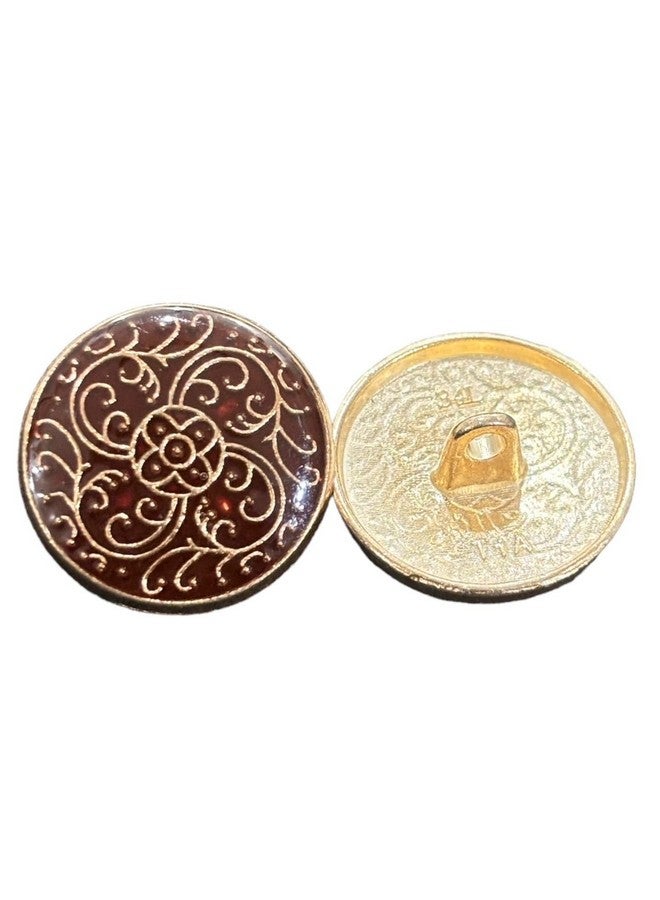REENA Dark Maroon Taigun Golden 12pc Set (6 Big + 6 Small) Metal Buttons - Sew on Buttons for Coats, Jeans, Jackets, and More, Dark Maroon Finish, Durable and Versatile - Image 5