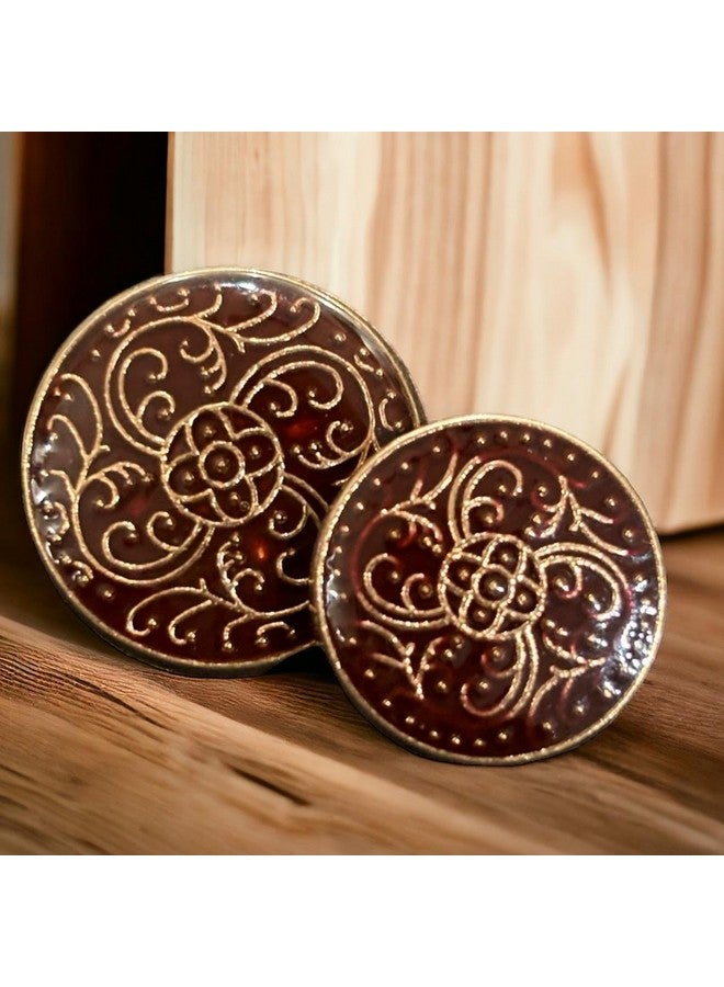 REENA Dark Maroon Taigun Golden 12pc Set (6 Big + 6 Small) Metal Buttons - Sew on Buttons for Coats, Jeans, Jackets, and More, Dark Maroon Finish, Durable and Versatile - Image 4