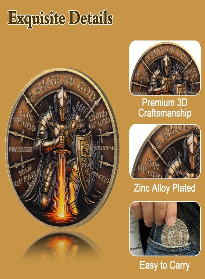 ASmileIndeep Armor of God Challenge Coin - Put on The Full Armor of God Knight Coin - EPH 6:13 Bible Verse - Christian Religious Collectible Token Warrior Faith Inspirational Gift - Image 3