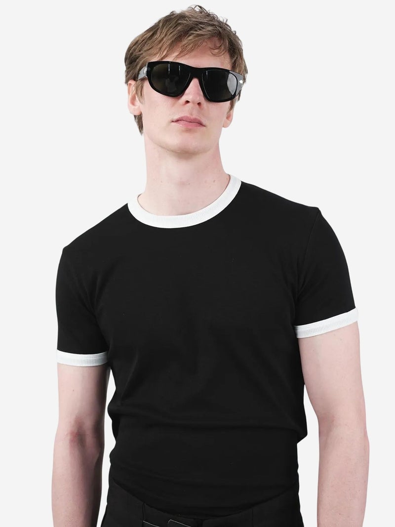 GIESTO Basic Crew Neck T-Shirt with Contrast Binding - Image 5
