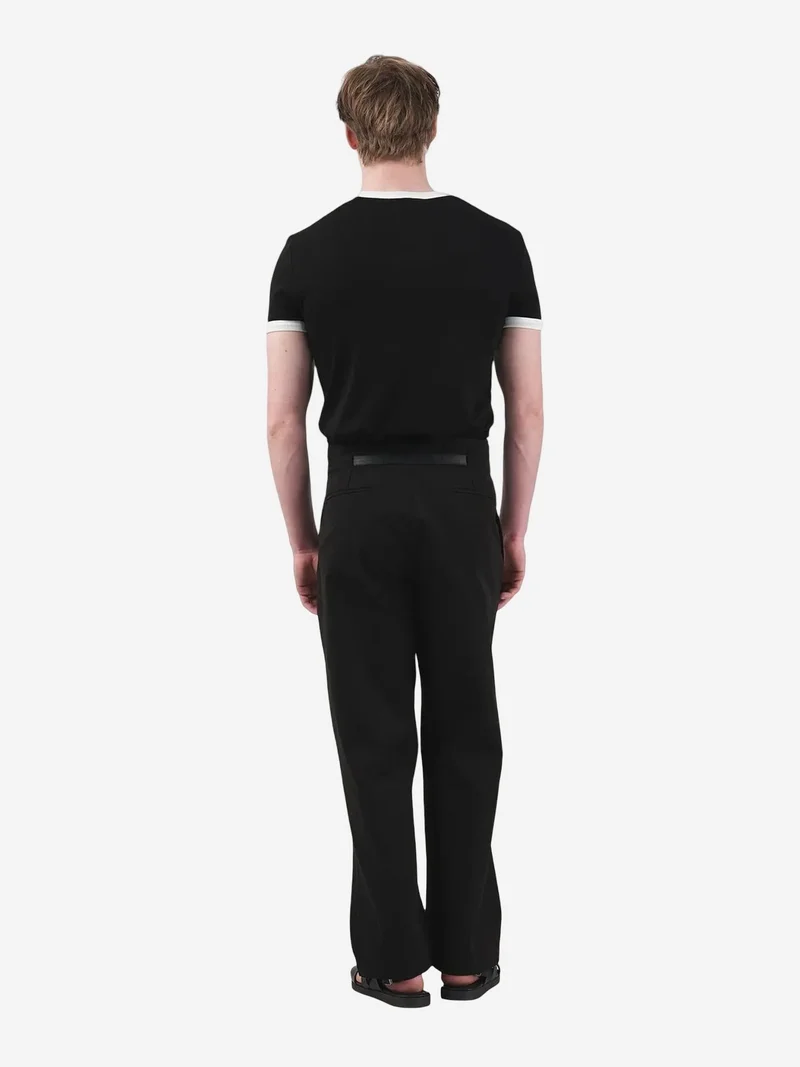 Giesto Black GIESTO Basic Crew Neck T-Shirt with Contrast Binding for Men | Best Price UAE