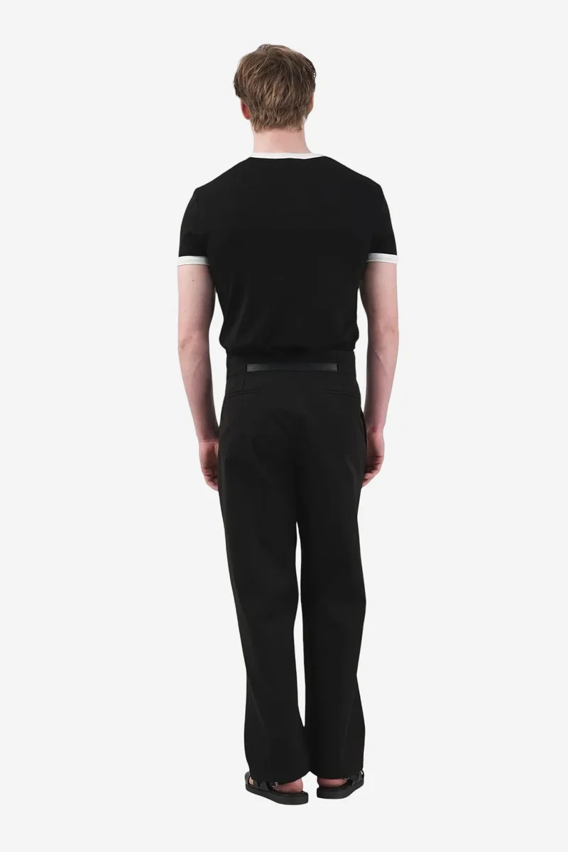 Giesto Black GIESTO Basic Crew Neck T-Shirt with Contrast Binding for Men | Best Price UAE