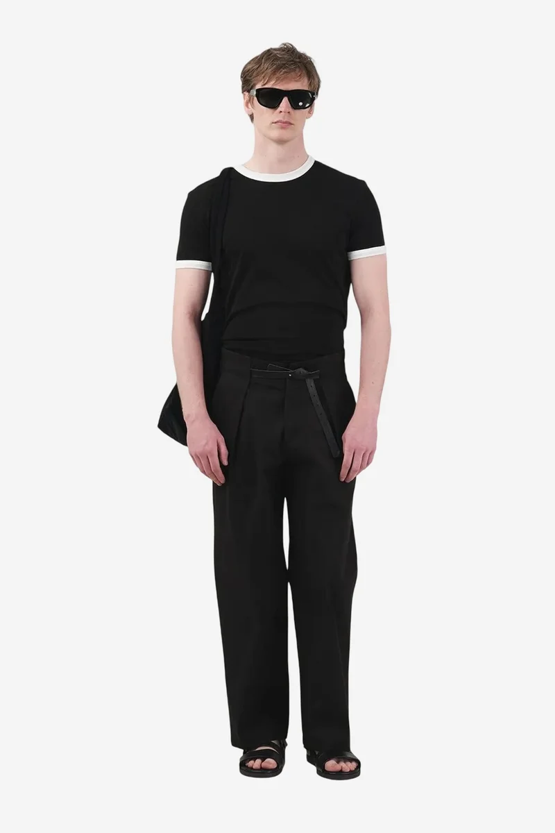 GIESTO Basic Crew Neck T-Shirt with Contrast Binding