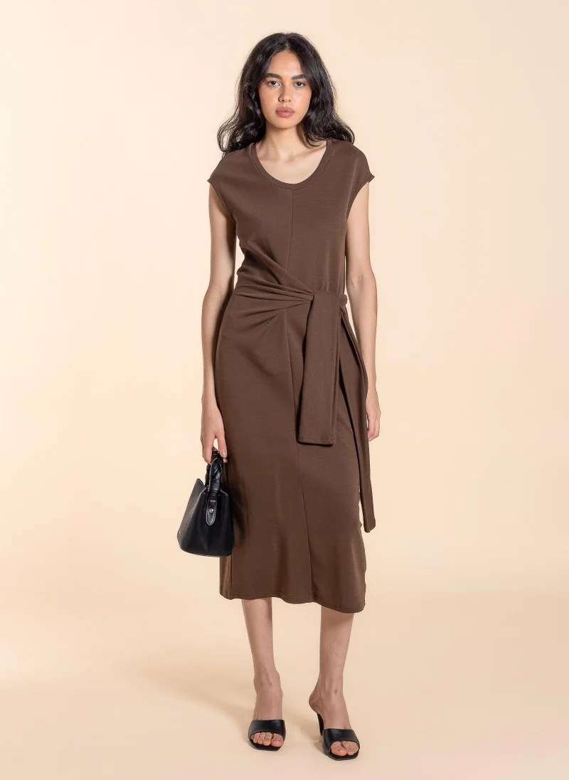 شايبس WASIT TIE MIDI DRESS