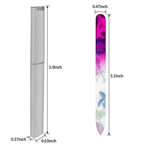 QRWT 5 Pack Glass Nail Files with Case Crystal Glass Fingernail Files Double Sided Glass Nail File Mixed Color Manicure Set for Gentle Nail Care Christmas Gifts Stocking Stuffers for Women - Image 2