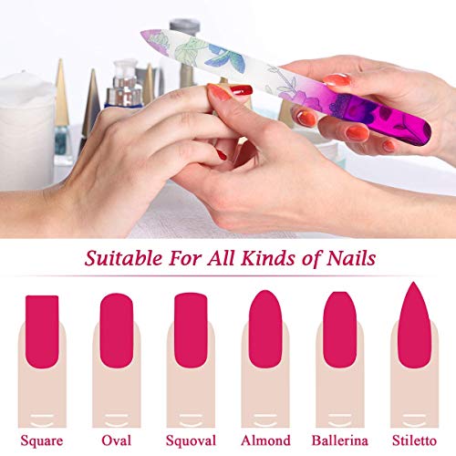 QRWT 5 Pack Glass Nail Files with Case Crystal Glass Fingernail Files Double Sided Glass Nail File Mixed Color Manicure Set for Gentle Nail Care Christmas Gifts Stocking Stuffers for Women - Image 4
