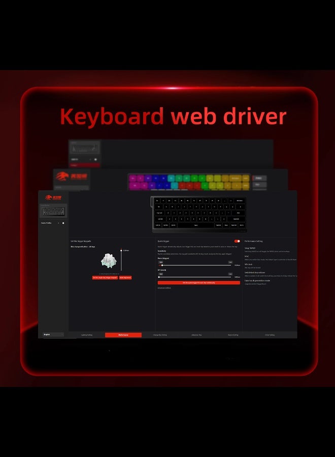 MADLIONS Mad60HE RGB Mechanical Keyboard Magnetic Switches Hot Swap Customized 8KHZ FPS Gaming Keyboard with Adjustable Actuation, 8000 Hz Polling Rate, Rapid Trigger Mode, Hall Effect Switches, for PC/Mac,WHITE - Image 5