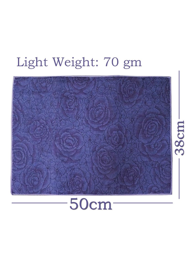 Incrizma Incrizma Water Absorbent Kitchen mat for Wet Utensils Microfiber Dish Drying Mat for Kitchen Utensils |Dish Splash Proof mat |Kitchen Absorbent draining mat| Reversible (Random Color-1 Pc, 38x50 cm)  - Image 3