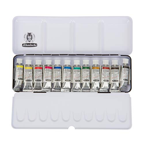 Schmincke Horadam Aquarell 5ml Paint Tube Metal Set, Set of 12 Colors (74112097) - Image 1
