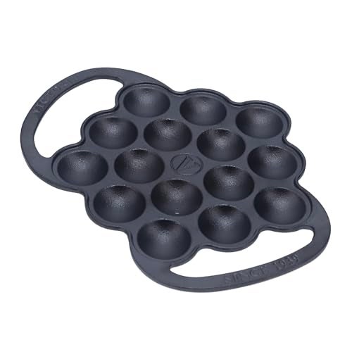 Victoria Cast Iron Poffertjes Dutch Pancake Pan with Loop Handles, Preseasoned with Flaxseed Oil, Made in Colombia - Image 1