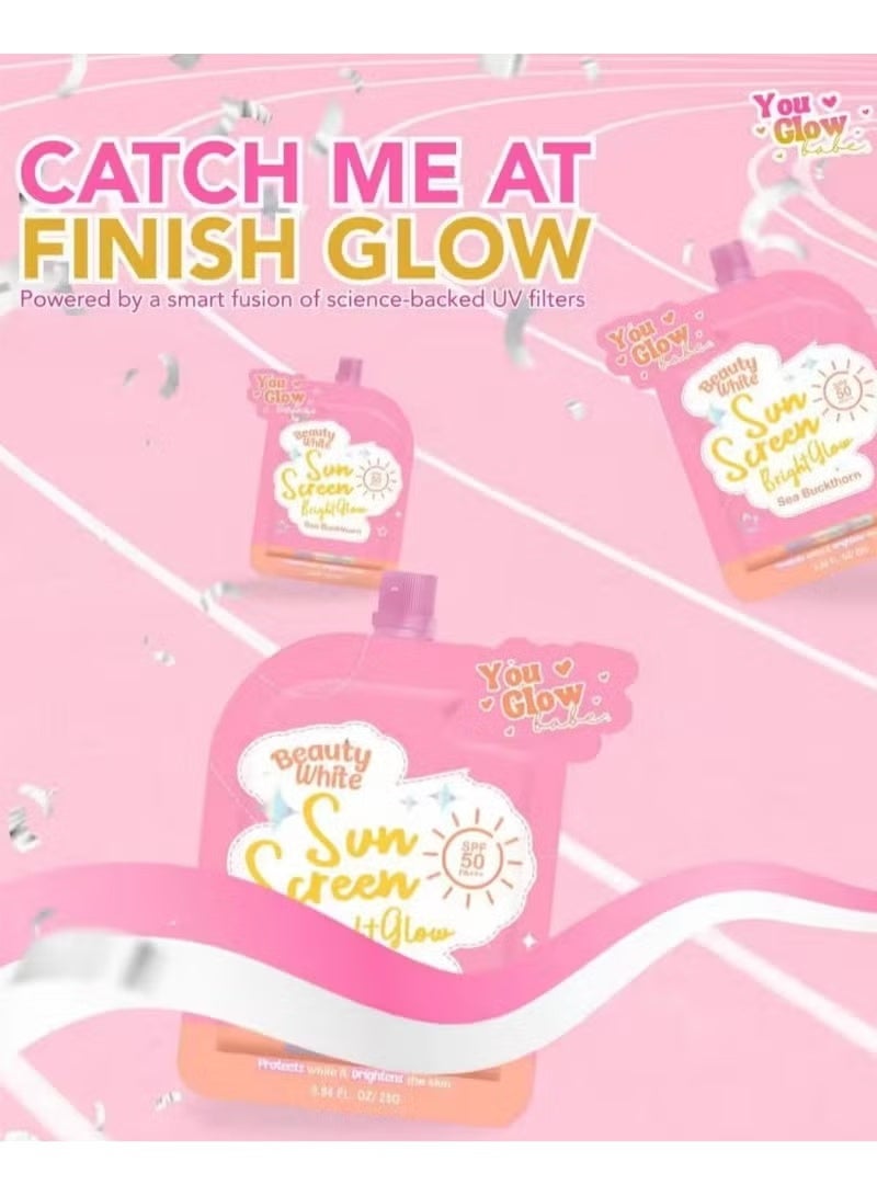 You Glow Babe Luxurious Seabuckthorn Sunscreen SPF 50 PA+++ – Broad Spectrum UVA/UVB Protection, Brightening & Antioxidant Care for Radiant Skin (25g × 2) - Image 2