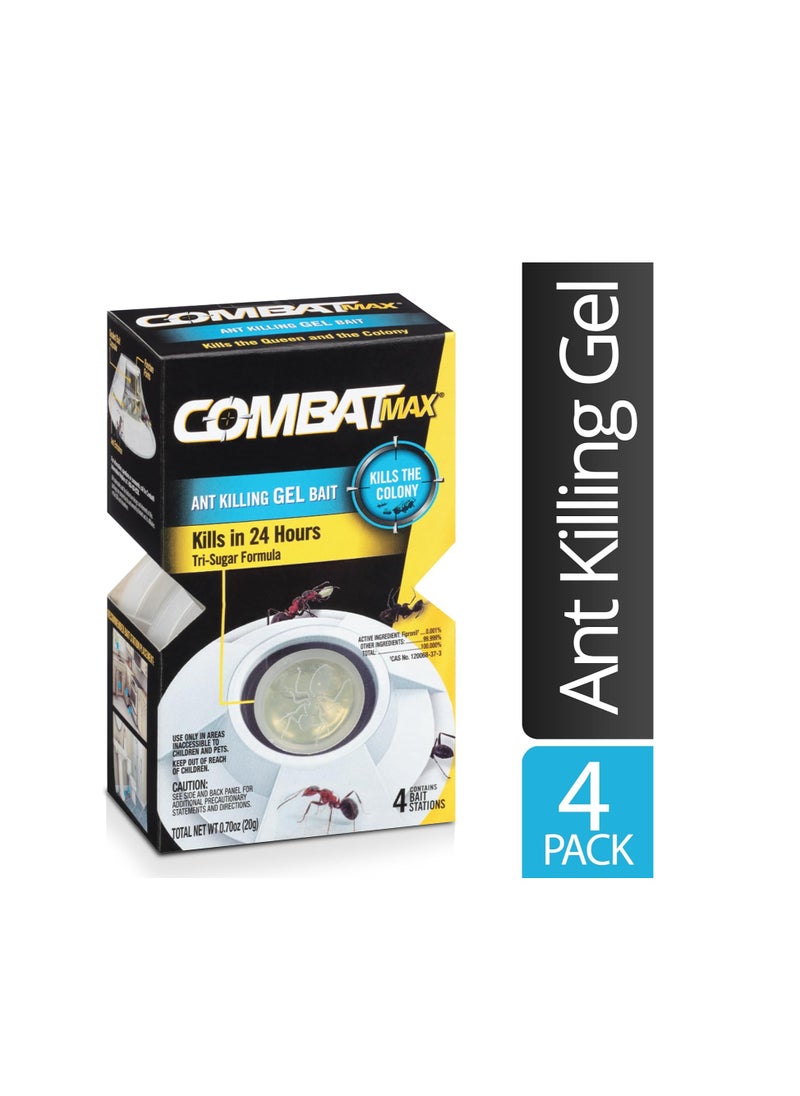 كومبات ماكس محطة طُعم جل Combat Max لقتل النمل، للاستخدام الداخلي والخارجي، 4 قطع  - Image 3